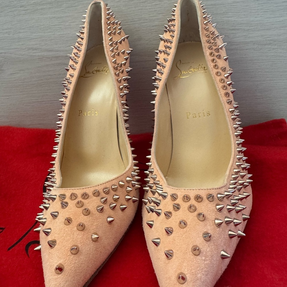 Christian Louboutin Blush Pink Spiked Heels